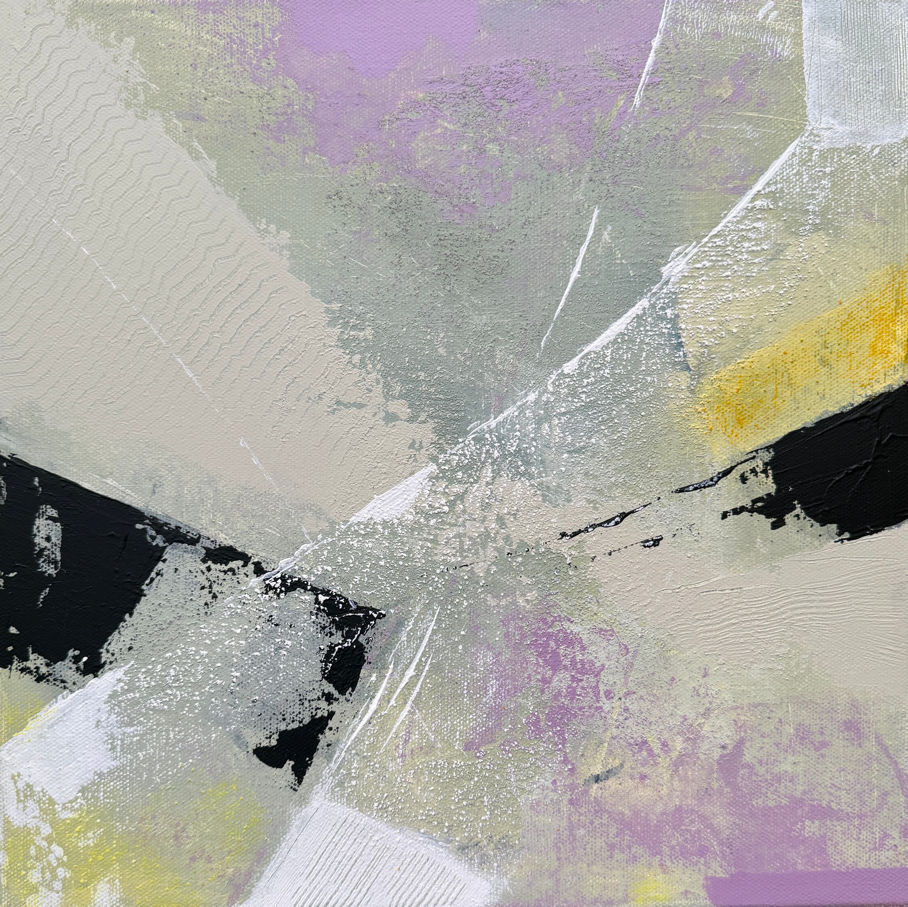 Early Bloom I — Acrylic media on canvas, 12 × 12 × 1.6 in, by Vanessa Caroli