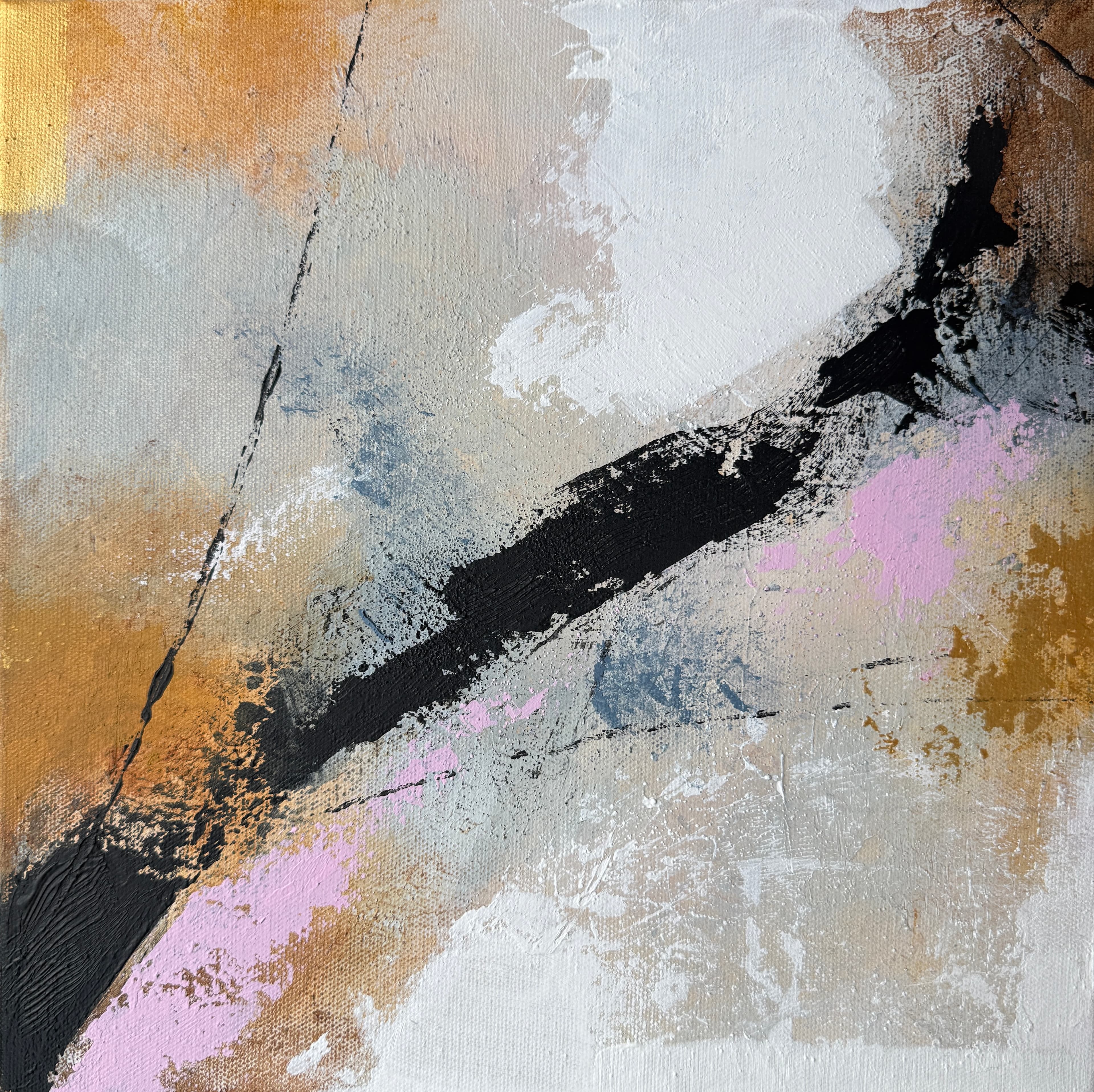 Eternal Sunset I — Acrylic media on canvas, 12 × 12 × 1.6 in, by Vanessa Caroli