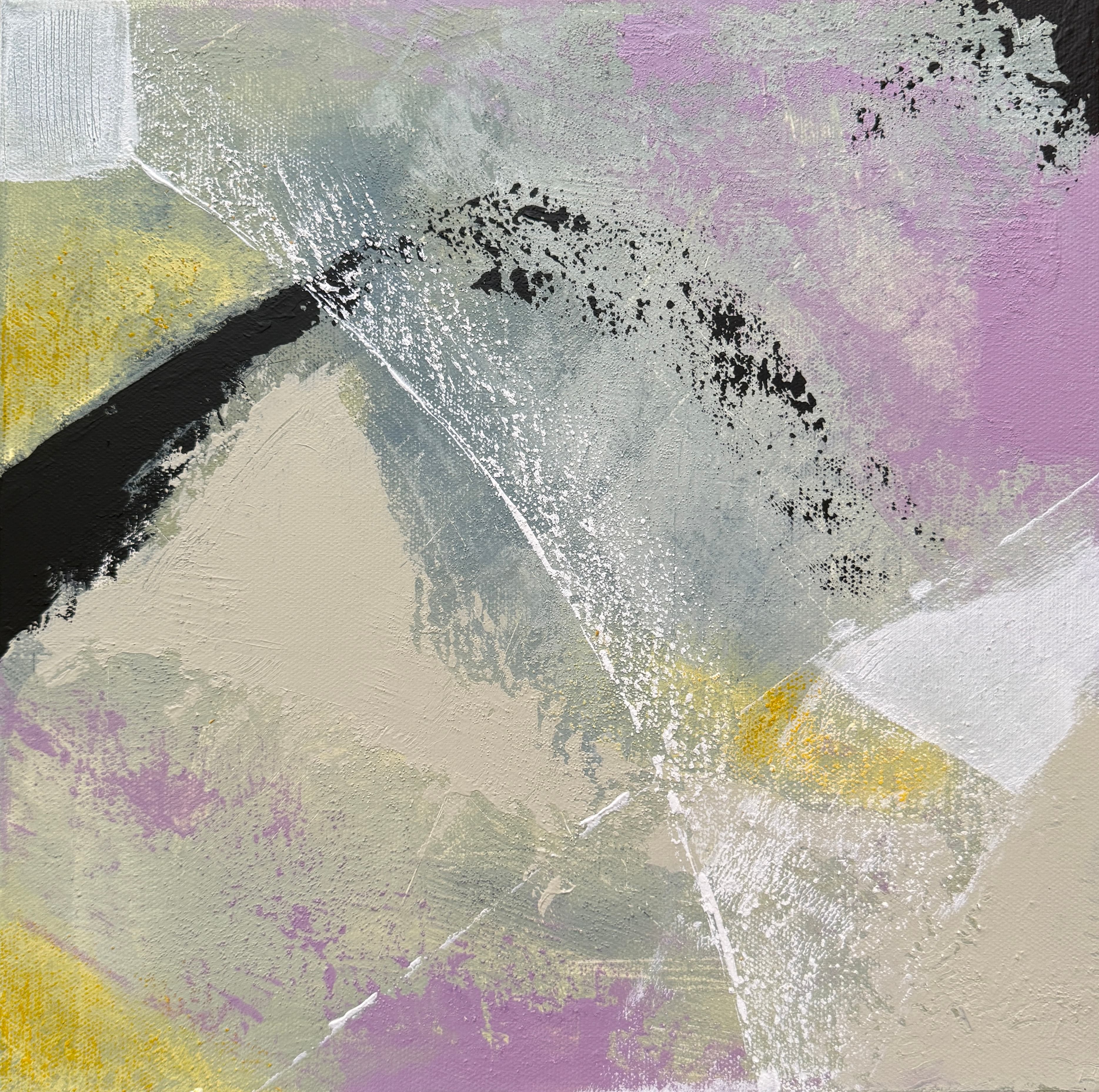 Early Bloom II — Acrylic media on canvas, 12 × 12 × 1.6 in, by Vanessa Caroli