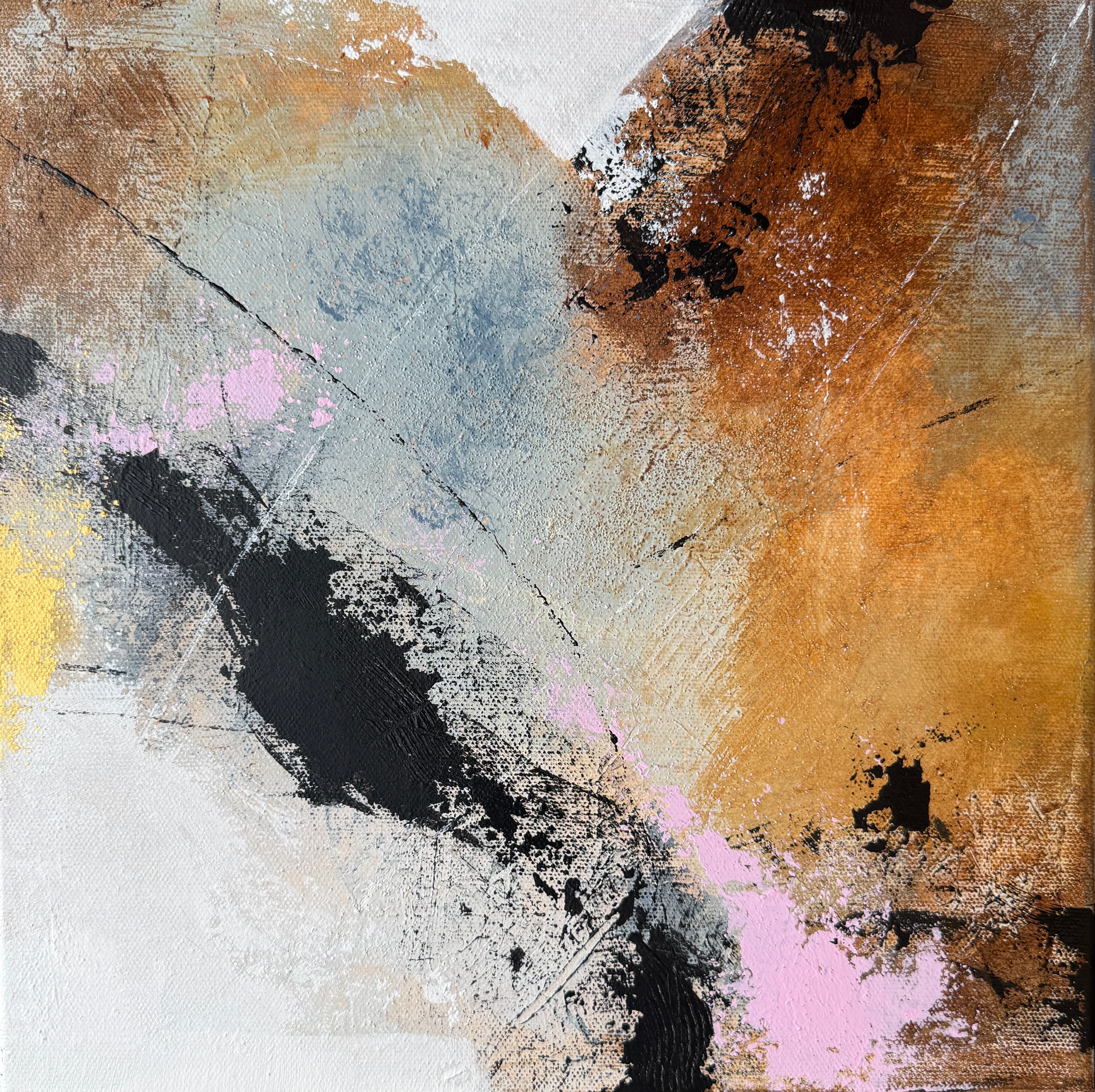 Eternal Sunset II — Acrylic media on canvas, 12 × 12 × 1.6 in, by Vanessa Caroli