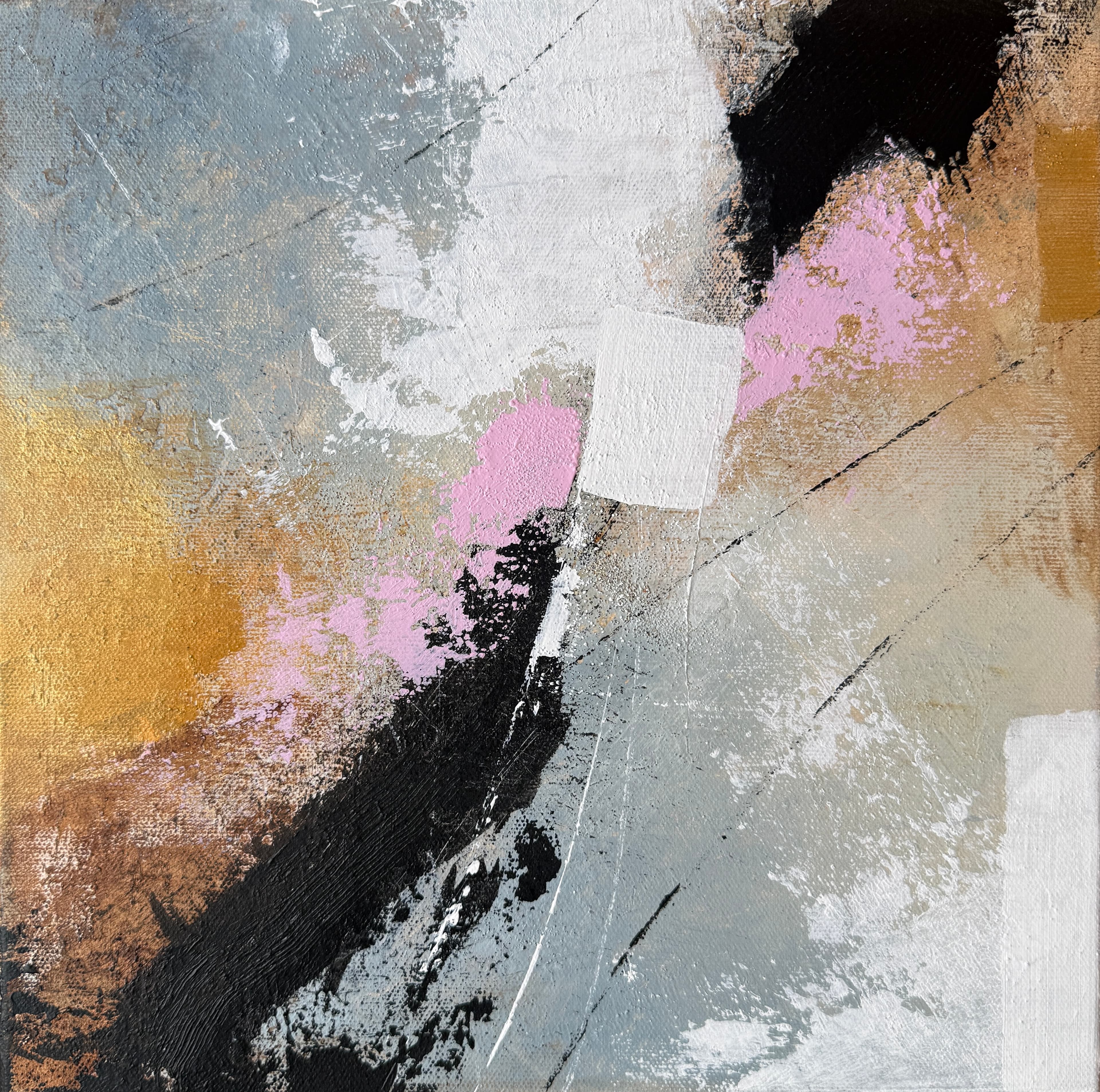 Eternal Sunset III — Acrylic media on canvas, 12 × 12 × 1.6 in, by Vanessa Caroli