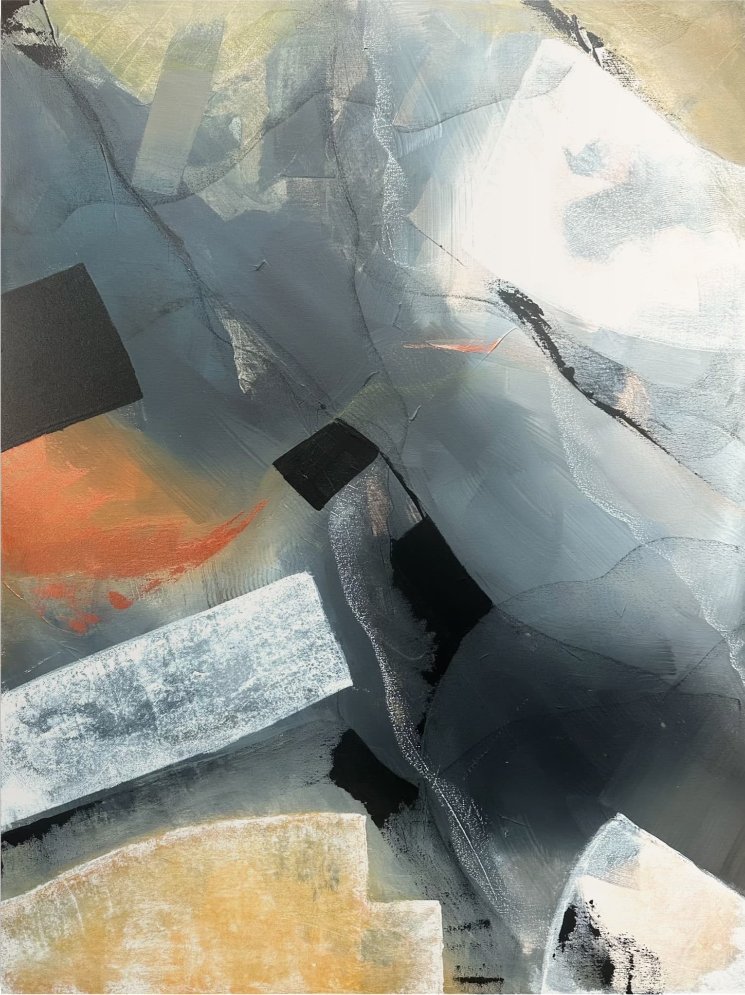 Feel Something — Acrylic media on canvas, 30 × 40 × 1.6 in, by Vanessa Caroli