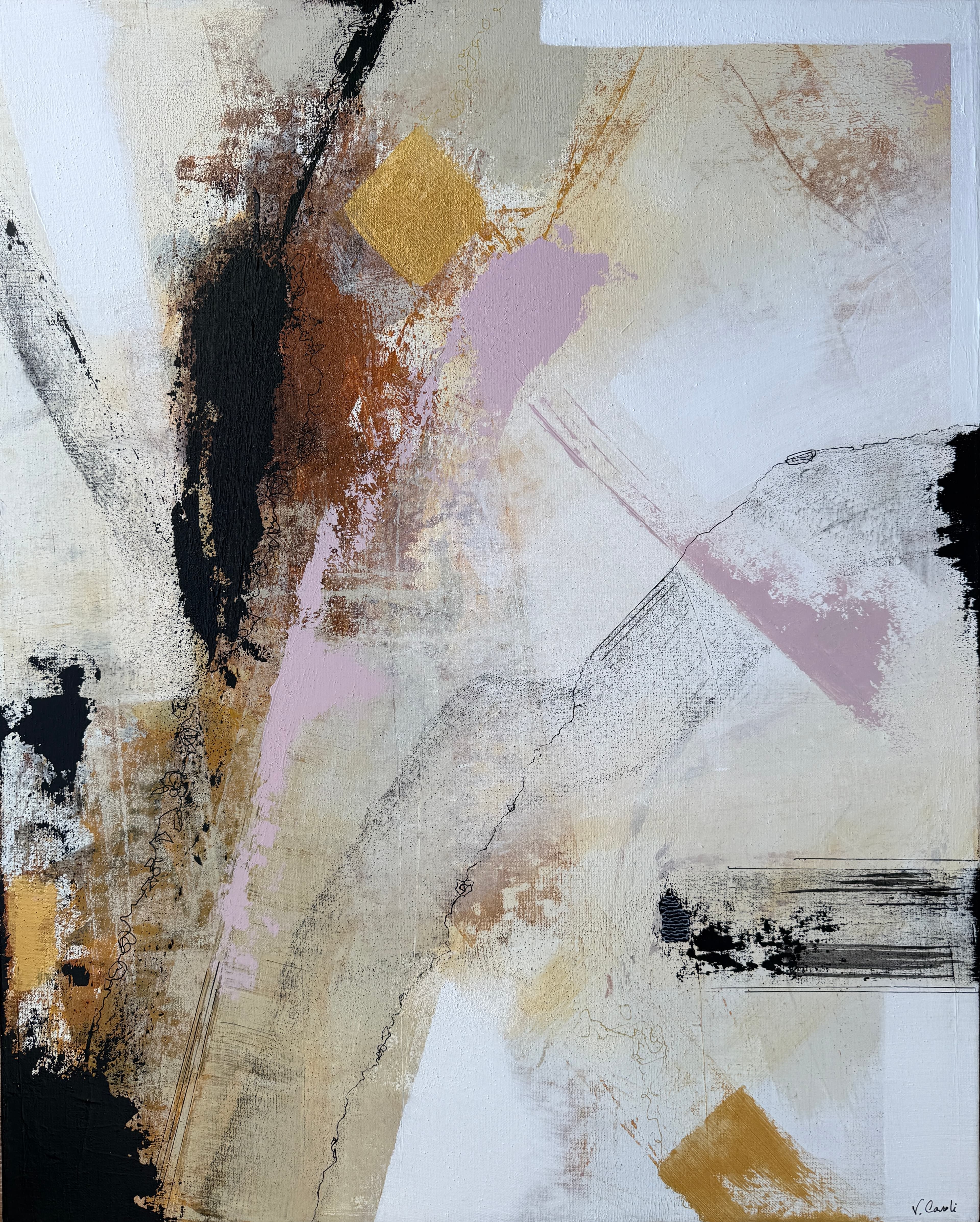 Sweet Escape — Acrylic media on canvas, 24 × 30 × 1.6 in, by Vanessa Caroli