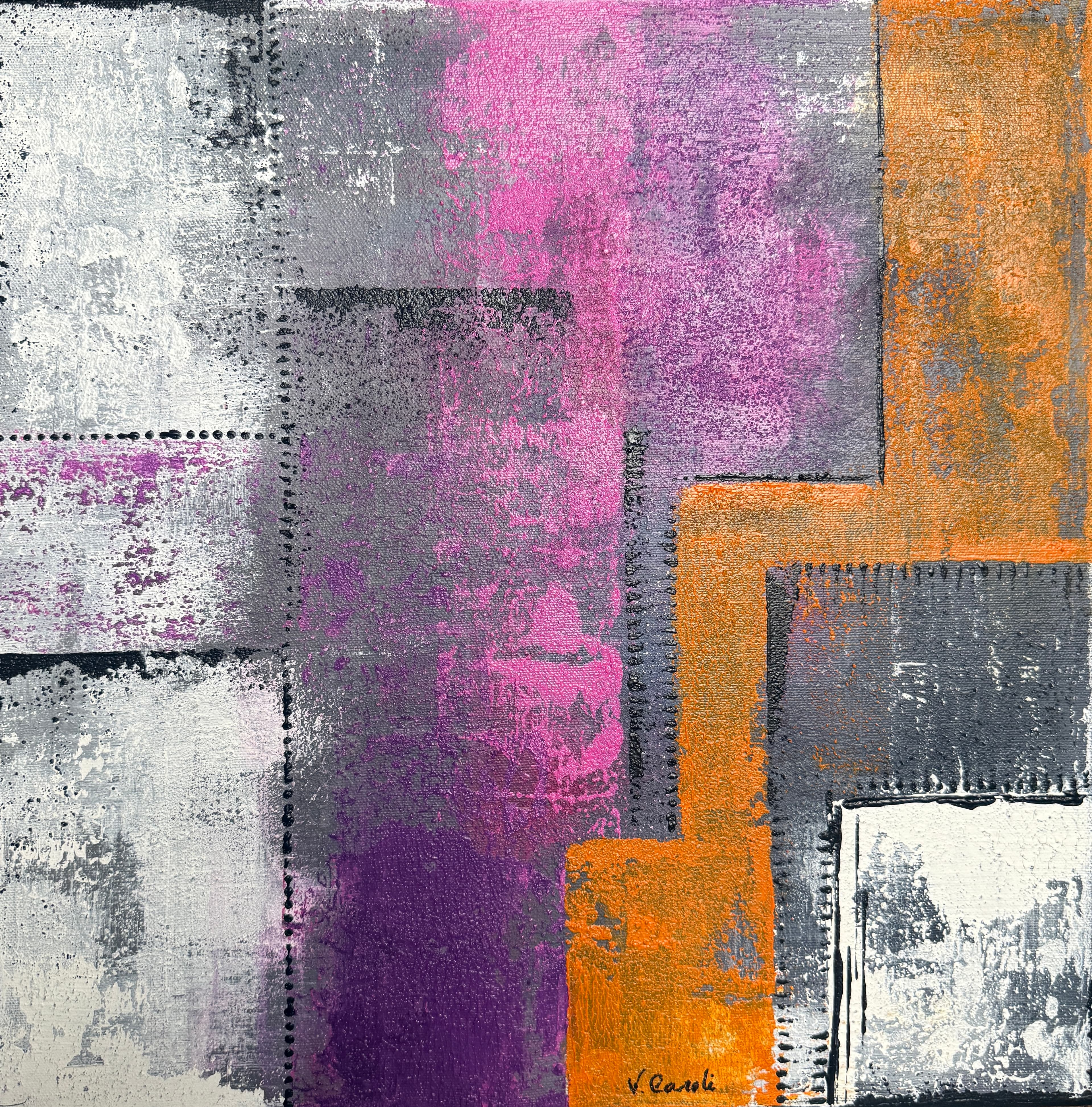 Candy Shop — Acrylic on canvas, 16 × 16 × 2 in, by Vanessa Caroli