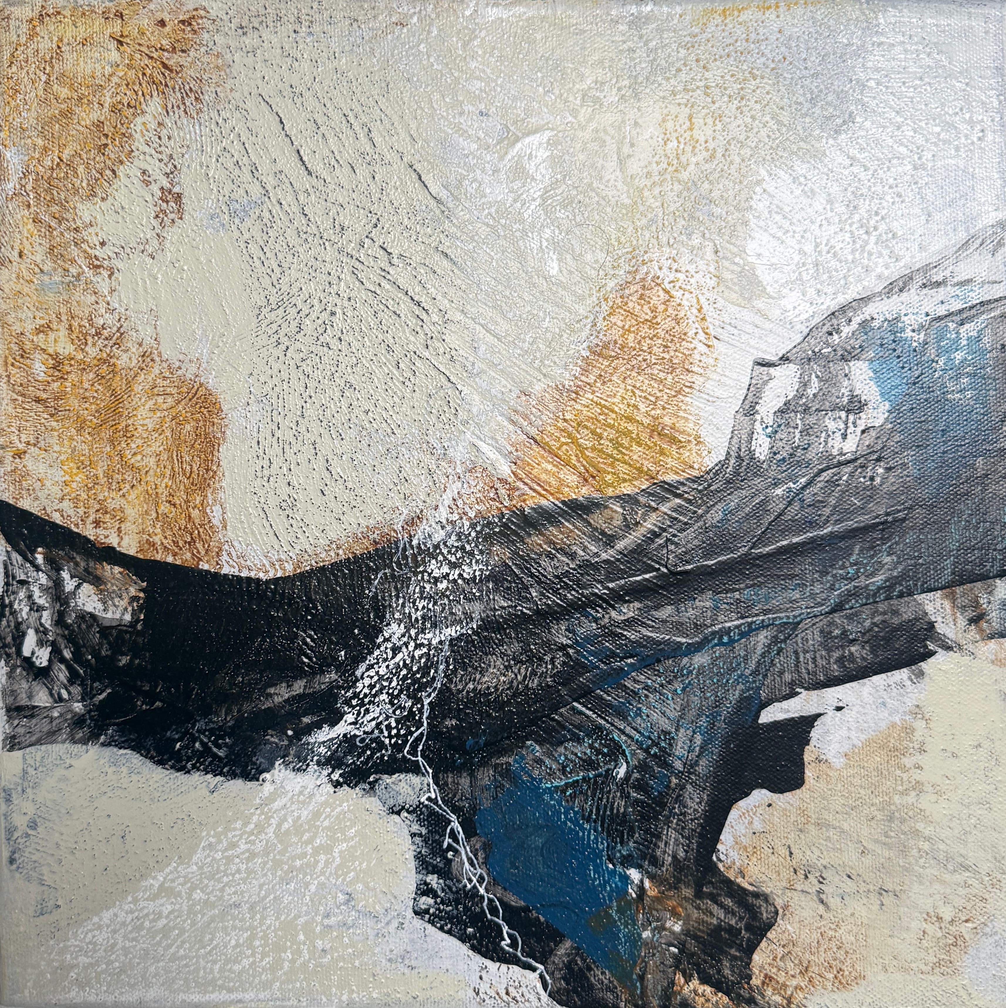 Soothing Echo II — Acrylic media on canvas, 12 × 12 × 1.6 in, by Vanessa Caroli