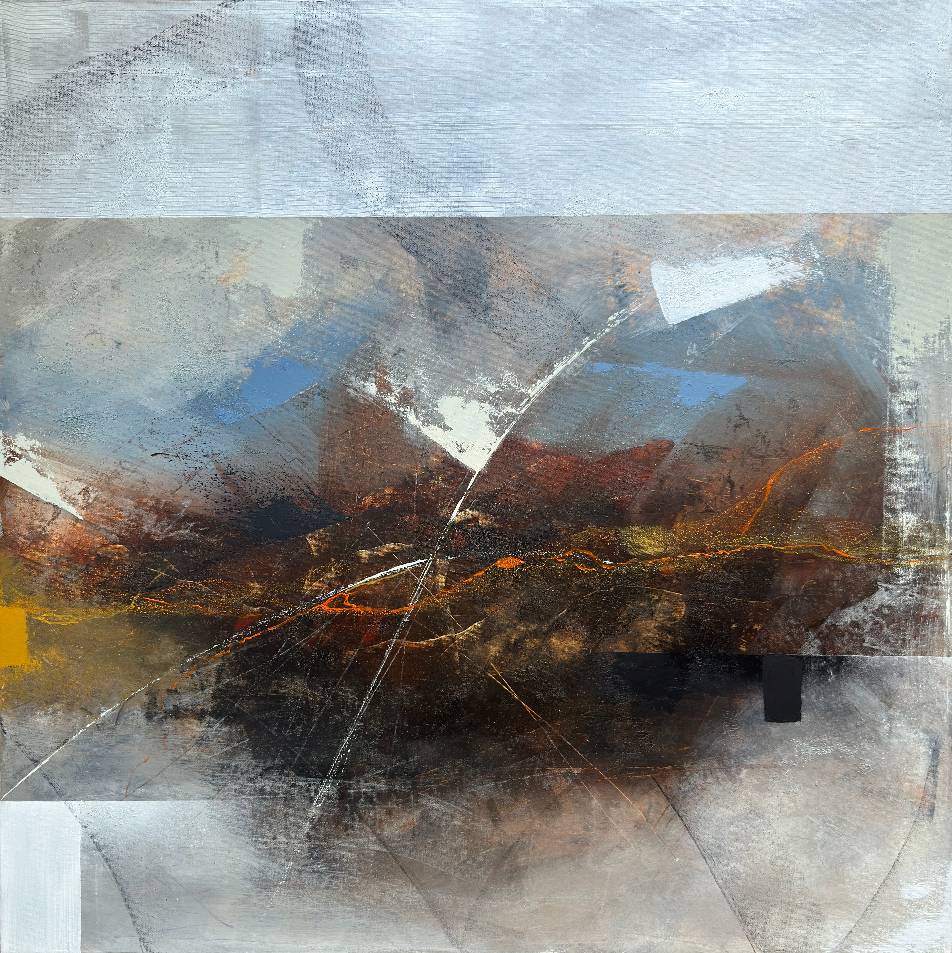 Broken Ground II — Acrylic on canvas, 38 × 38 × 2 in, by Vanessa Caroli
