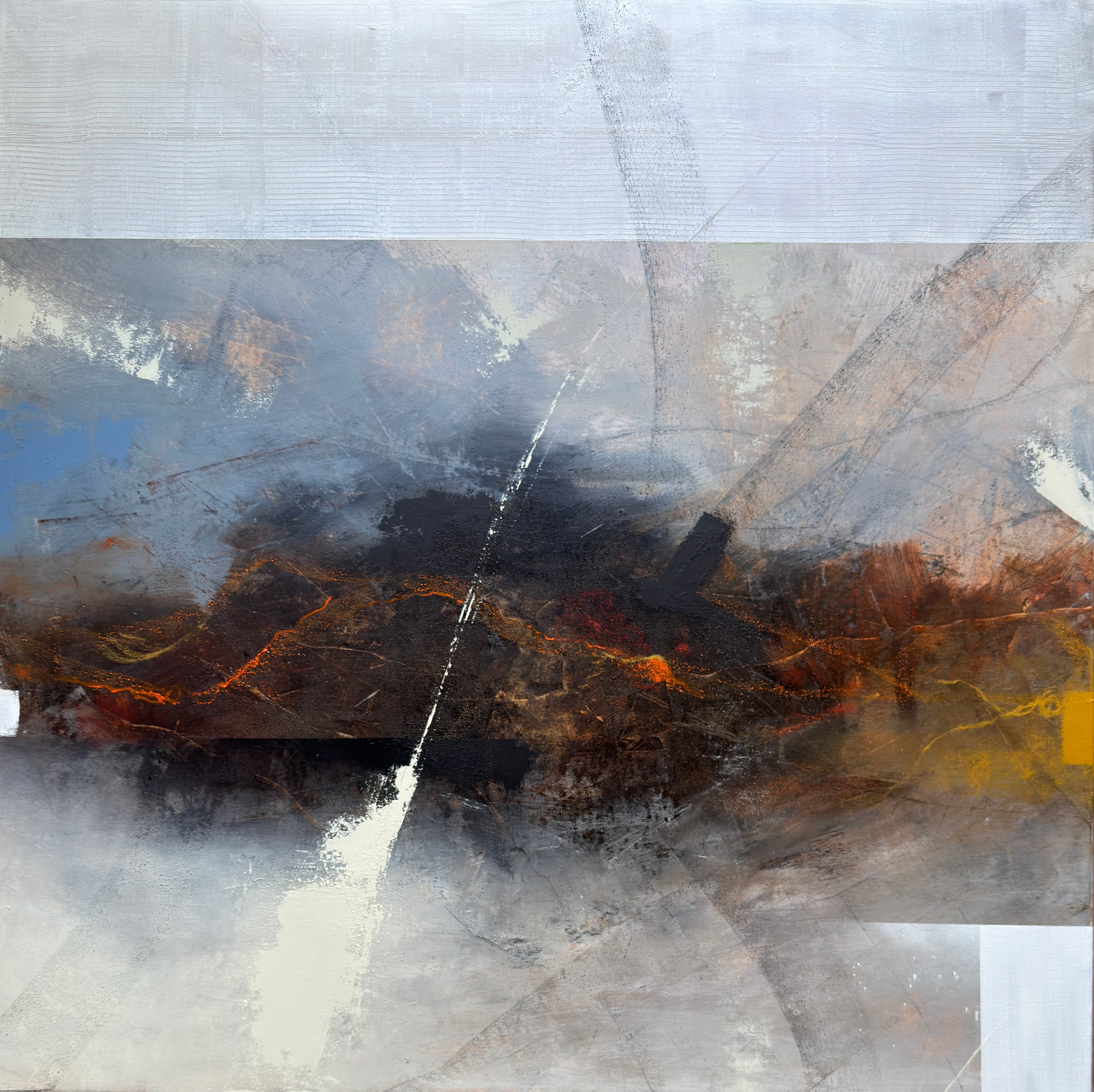 Broken Ground I — Acrylic on canvas, 38 × 38 × 2 in, by Vanessa Caroli