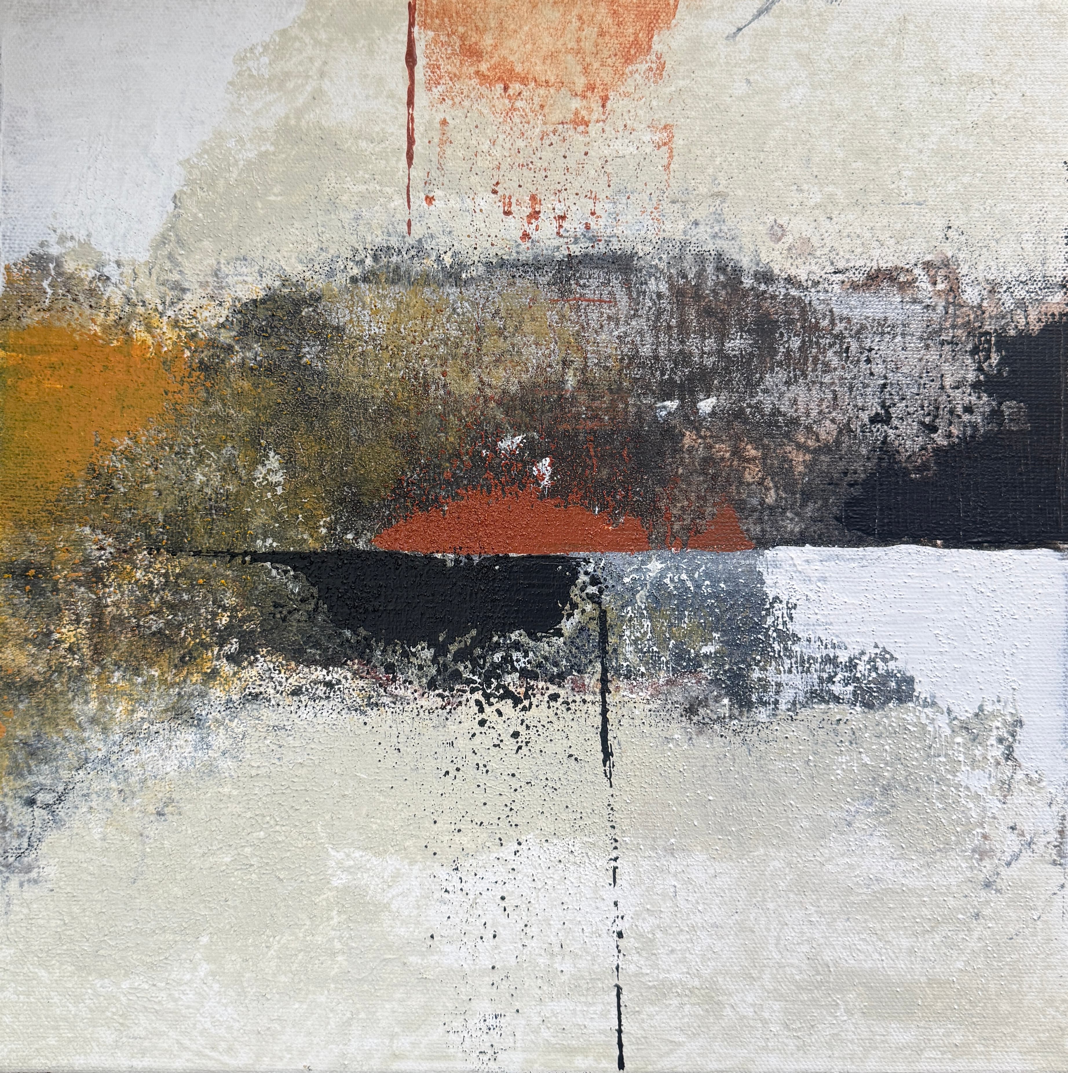 A little Love III — Acrylic media on canvas, 12 × 12 × 1.6 in, by Vanessa Caroli