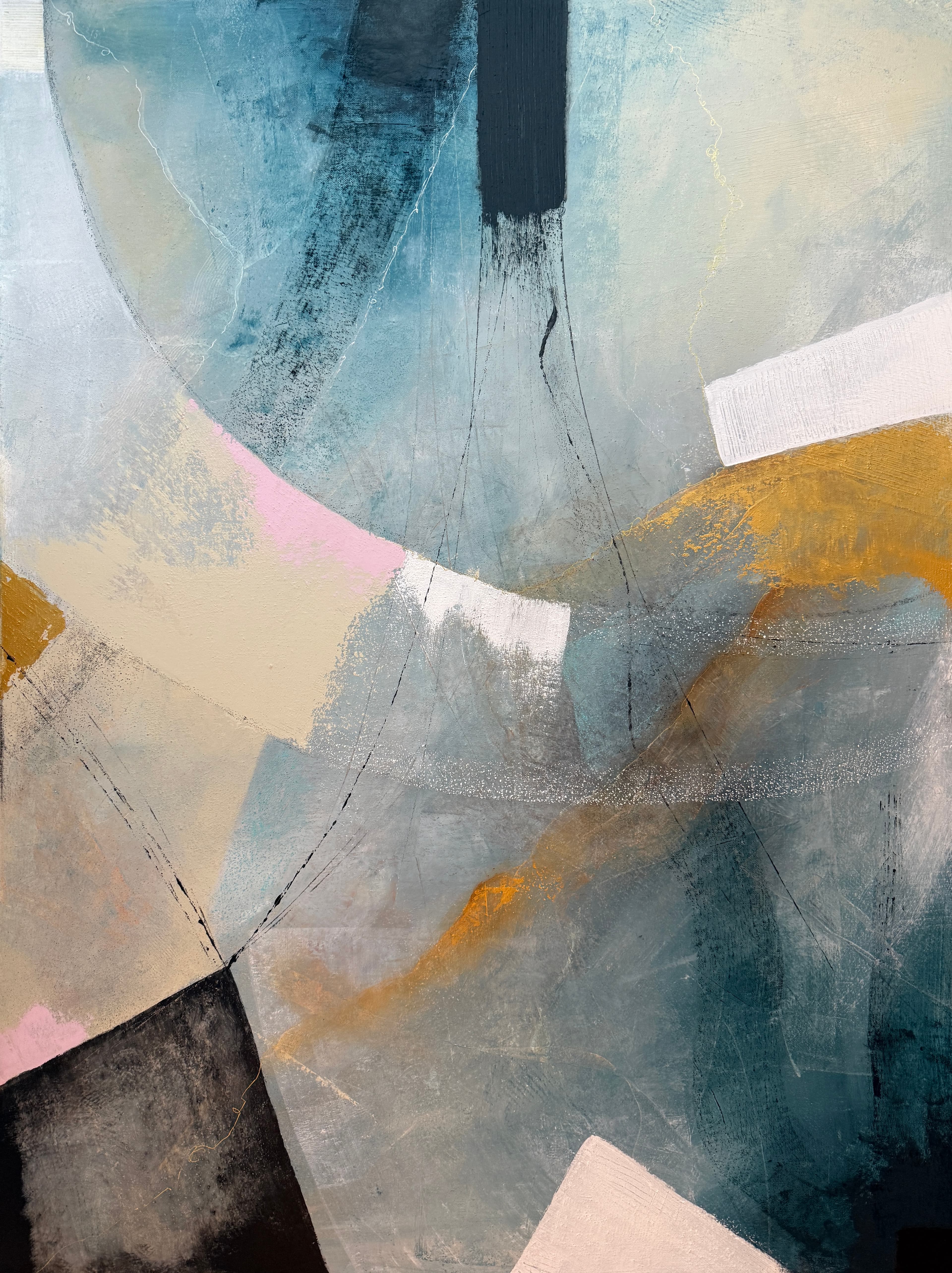 Mediterranean Morning — Acrylic media on canvas, 30 × 40 × 1.6 in, by Vanessa Caroli