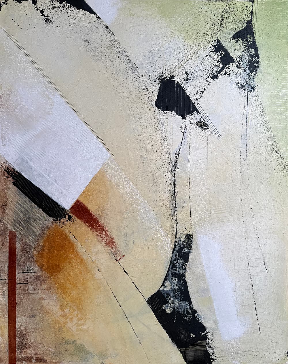 The space between — Acrylic media on canvas, 24 × 30 × 1.6 in, by Vanessa Caroli