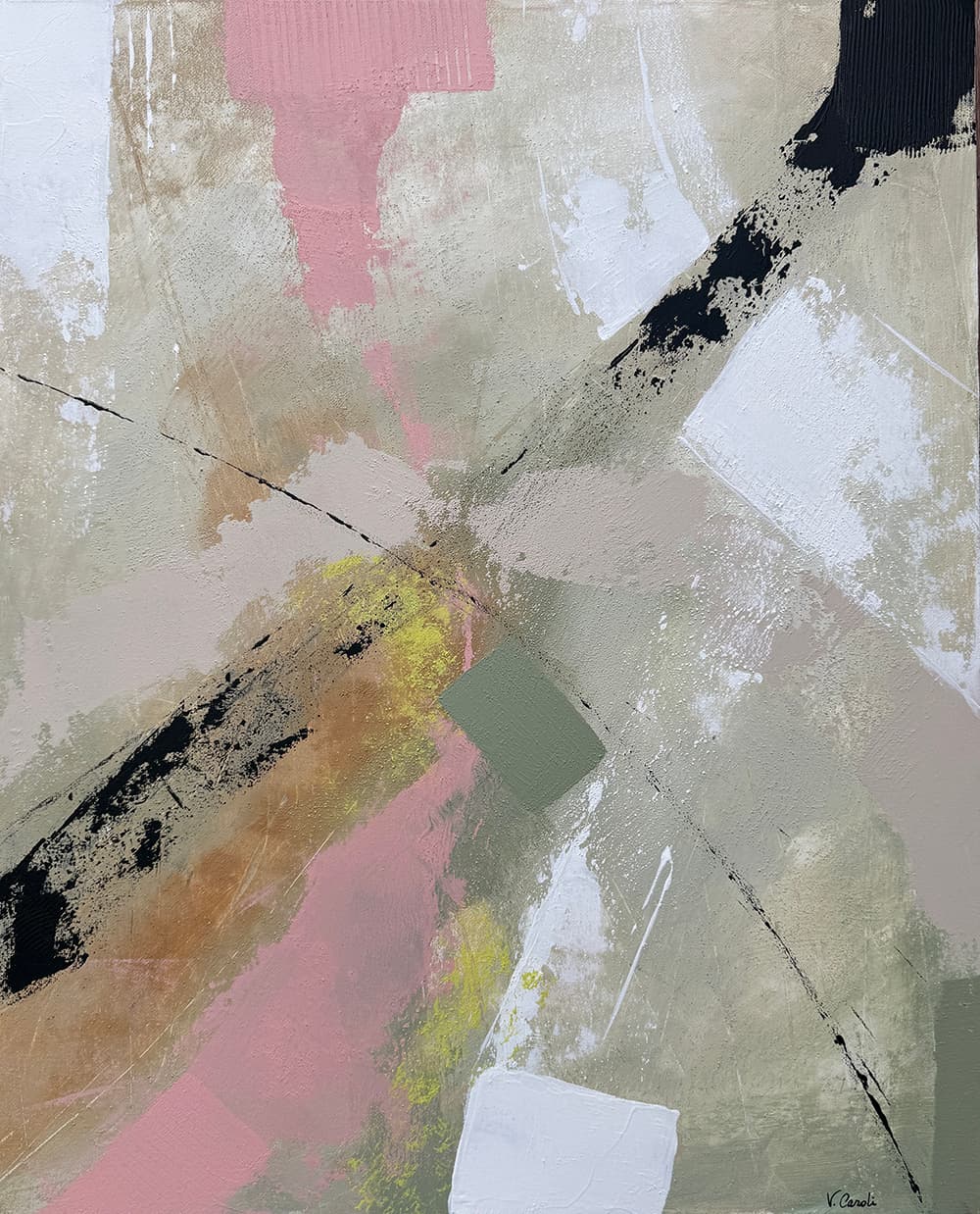 Spring Miracle I — Acrylic media on canvas, 18 × 22 × 1.6 in, by Vanessa Caroli