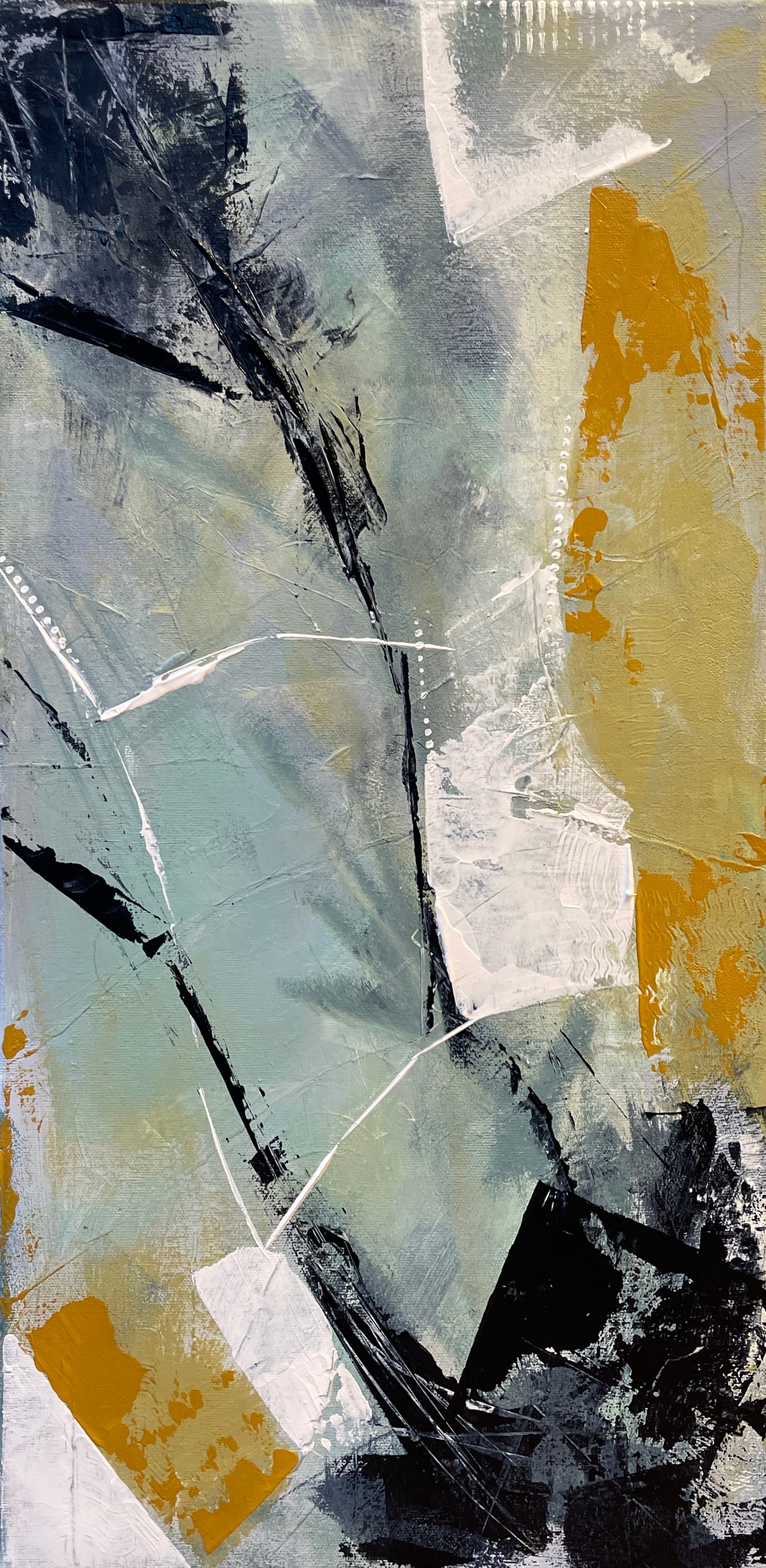 Close to me — Acrylic media on canvas, 11.8 × 23.6 × 1.6 in, by Vanessa Caroli